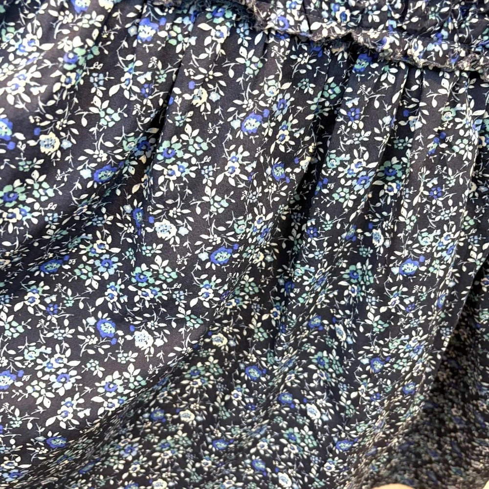 Free‎ People Petunia Mini Dress, Blue & White Flower Print- Size Medium